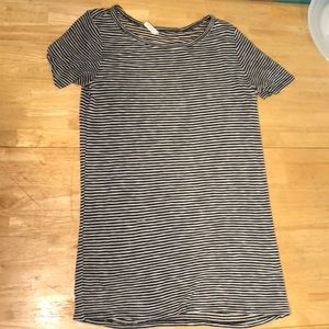 Black and white striped t-shirt dress